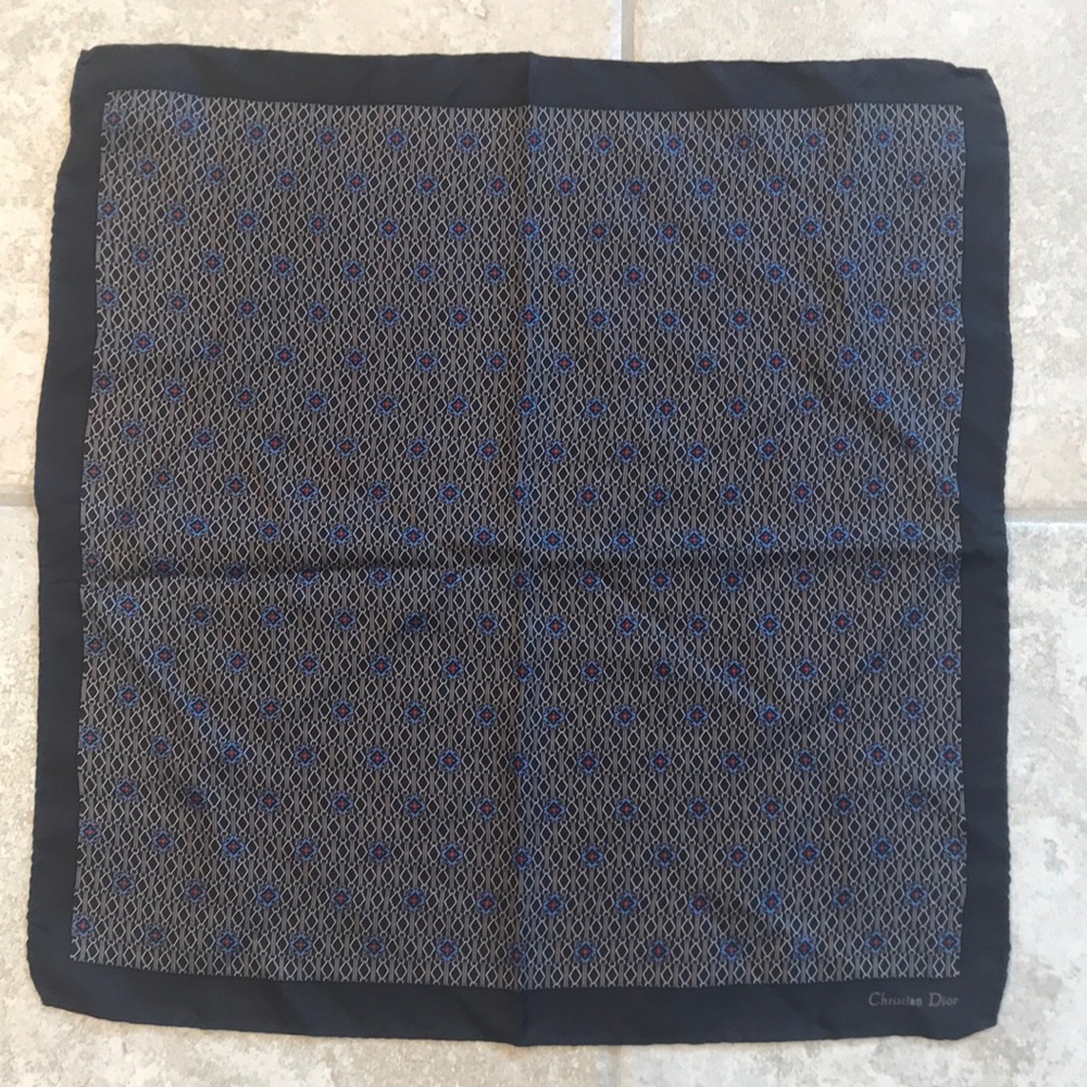 Christian Dior Black Pocket Square
